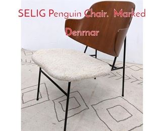 Lot 1208 IB KOFOD LARSEN for SELIG Penguin Chair. Marked Denmar