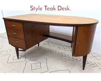 Lot 1216 Mid Century Modern Italian Style Teak Desk.