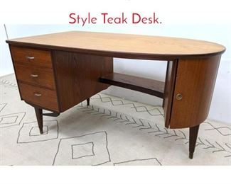 Lot 1216 Mid Century Modern Italian Style Teak Desk. 