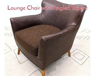 Lot 1219 Mid Century Modern Club Lounge Chair with Angled Tapere