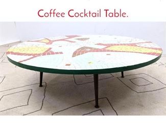 Lot 1221 Mid Century Modern Tile Top Coffee Cocktail Table. 