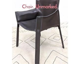 Lot 1230 Italian Stitched Leather Arm Chair. Unmarked.