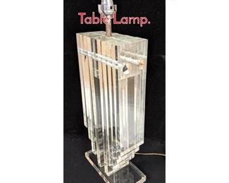 Lot 1239 70s Modern Heavy Lucite Table Lamp.