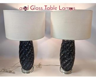 Lot 1242 Pair Contemporary Pottery and Glass Table Lamps.