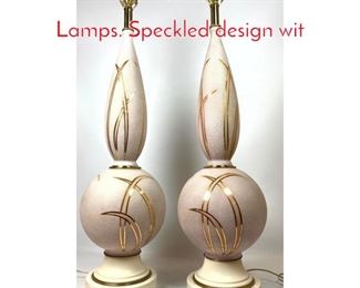 Lot 1243 Pair Large 50s Modern Table Lamps. Speckled design wit