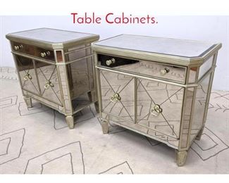 Lot 1244 Pair Mirrored Side Table Cabinets.