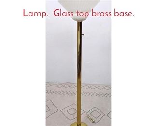 Lot 1251 NESSEN LAMPS INC. Torch Lamp. Glass top brass base. 