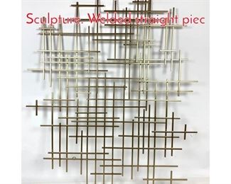 Lot 1254 Contemporary Metal Wall Sculpture. Welded straight piec