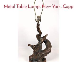 Lot 1263 P. HAYWARD Branch Form Metal Table Lamp. New York. Copp