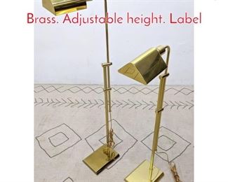 Lot 1271 2pc CHAPMAN Floor Lamp. Brass. Adjustable height. Label