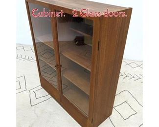 Lot 1274 Danish Modern Teak Wall Cabinet. 2 Glass doors. 