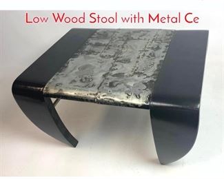 Lot 1282 Modernist Paul Evans Style Low Wood Stool with Metal Ce