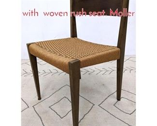 Lot 1289 Danish Modern Side chair with woven rush seat. Moller