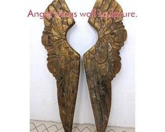 Lot 1291 Pair of Gilt Carved Wood Angel wings wall sculpture.