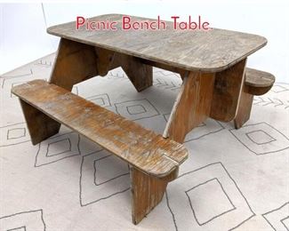 Lot 1308 Vintage Plywood Childrens Picnic Bench Table.