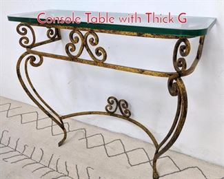 Lot 1311 Gilt Italian Iron Wall Mount Console Table with Thick G