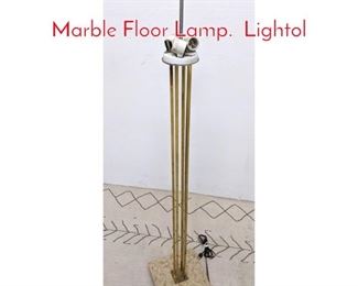 Lot 1312 Paul McCobb Style Brass and Marble Floor Lamp. Lightol