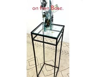 Lot 1313 Artisan Fused Glass Sculpture on Iron Base.