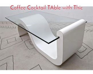 Lot 1316 70s Modern Formica Wave Coffee Cocktail TAble with Thic