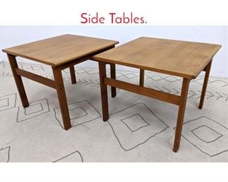 Lot 1321 Pair Danish Modern Teak Side Tables. 