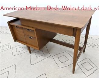 Lot 1323 Mainline by HOOKER American Modern Desk. Walnut desk wi