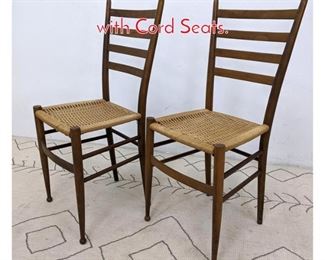 Lot 1324 Pair Italian Style Side Chairs with Cord Seats.