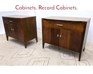 Lot 1326 Pair DREXEL Server Cabinets. Record Cabinets. 