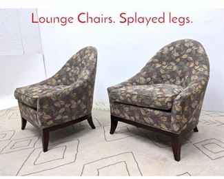 Lot 1327 Pair HICKORY CHAIR CO. Lounge Chairs. Splayed legs. 