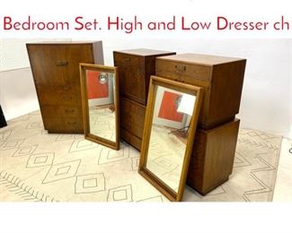 Lot 1340 Mid Century Modern Bedroom Set. High and Low Dresser ch