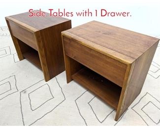 Lot 1341 Pair LANE American Modern Side Tables with 1 Drawer. 