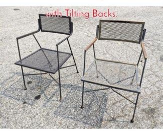 Lot 1351 Pair Salterini Style Arm Chairs with Tilting Backs.