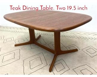 Lot 1359 DYRLUND Danish Modern Teak Dining Table. Two 19.5 inch 