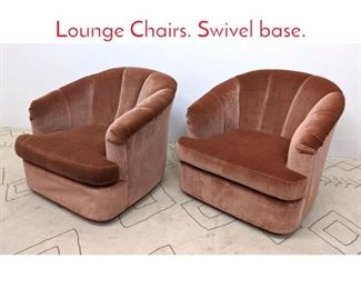 Lot 1362 Pair Channel Back Tub Lounge Chairs. Swivel base.