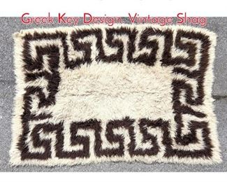 Lot 1363 Vintage Shag Carpet with Greek Key Design. Vintage Shag