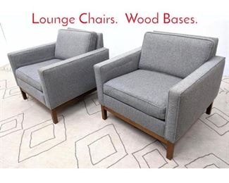 Lot 1367 Pair STEELCASE Club Lounge Chairs. Wood Bases.