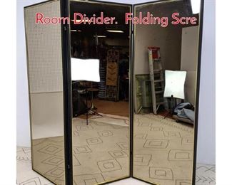 Lot 1373 Large 3 Section Mirror Wall Room Divider. Folding Scre