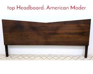 Lot 1376 Mid Century Modern Angled top Headboard. American Moder