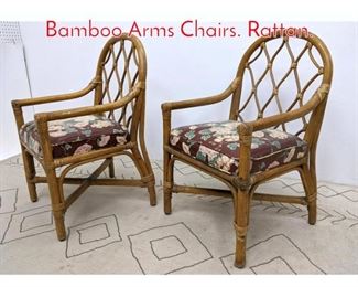 Lot 1388 SHELBY WILLIAMS Bamboo Arms Chairs. Rattan.