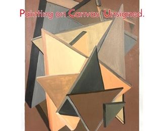 Lot 1398 Modernist Geometric Oil Painting on Canvas. Unsigned.