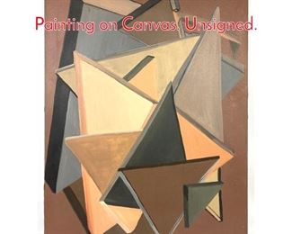 Lot 1398 Modernist Geometric Oil Painting on Canvas. Unsigned. 