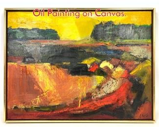 Lot 1403 LINA BURLEY Little River Oil Painting on Canvas.