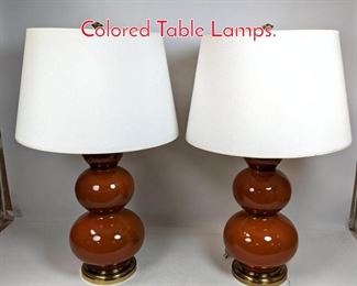 Lot 1417 Pr ROBERT ABBEY Rust Colored Table Lamps.
