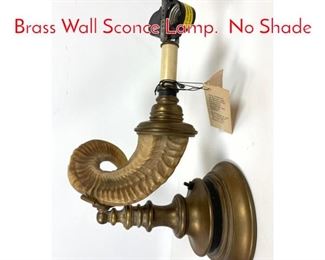 Lot 1421 CHAPMAN Horn form and Brass Wall Sconce Lamp. No Shade