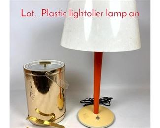 Lot 1430 2pc Mid Century Modern Lot. Plastic lightolier lamp an
