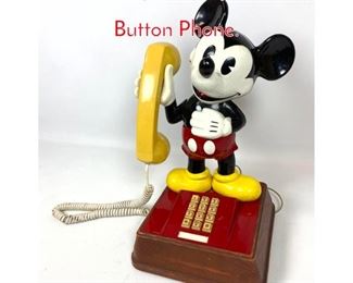 Lot 1431 Vintage Mickey Mouse Push Button Phone. 