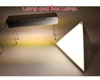 Lot 1435 2pcs Lighting. Pyramid Lamp and Box Lamp. 