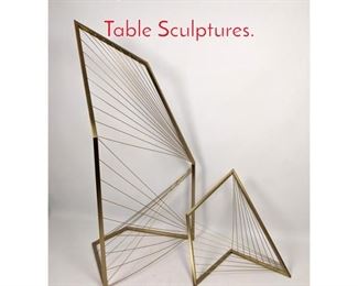 Lot 1438 2pcs Contemporary Metal Table Sculptures.