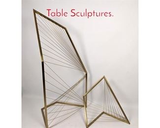 Lot 1438 2pcs Contemporary Metal Table Sculptures. 