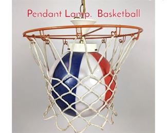 Lot 1441 Whimsical Basketball hanging Pendant Lamp. Basketball