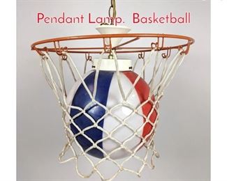 Lot 1441 Whimsical Basketball hanging Pendant Lamp. Basketball 